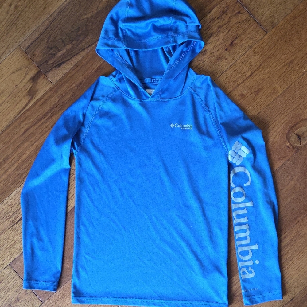 Columbia Azure Blue Hoodie with Logo